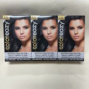 1 Black Noir Permanent Hair Color One Application 3 Pack Noir black cream color